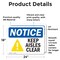 Signmission Keep Aisles Clear, 24 in W x Rectangle, Vinyl Decal OS-2PACK-NS-D-1824-L-15841 - alternate 5